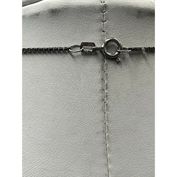 SU 925 Sterling Silver Large Oval Onyx Stone Slider Pendant and Chain Necklace - Picture 5 of 11